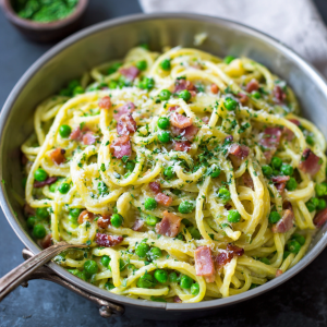 Spring Pea & Pancetta Pasta