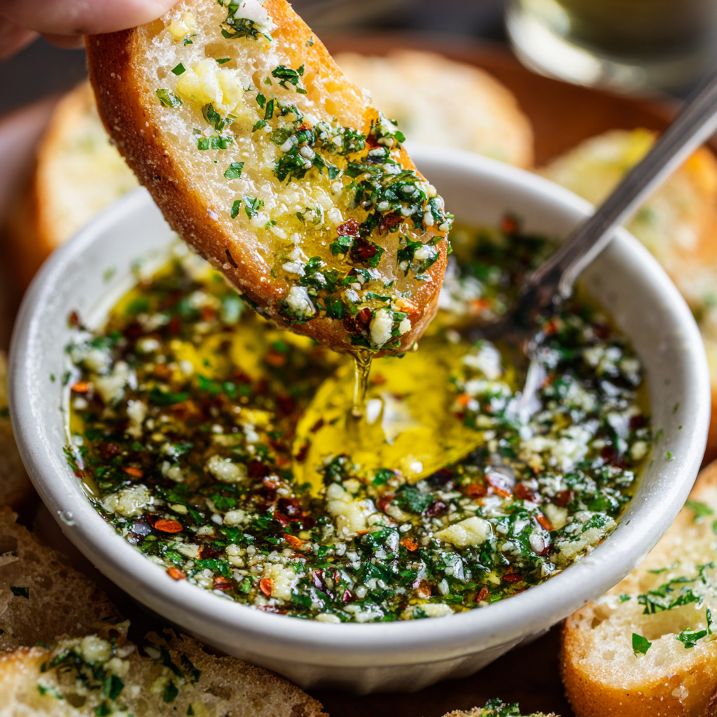5-Minute Garlic Olive Oil Dip