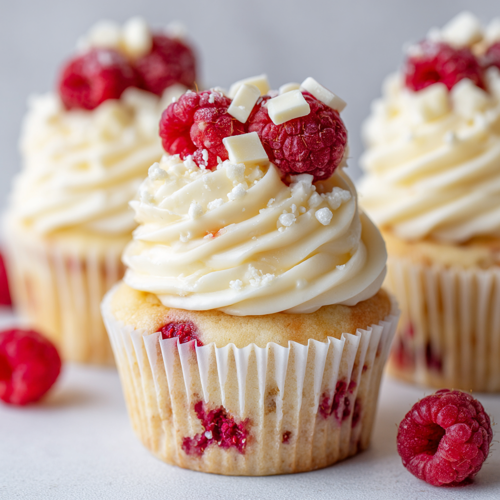 White Chocolate Raspberry Cupcakes