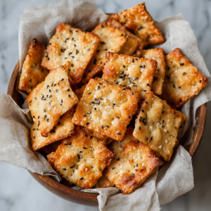 Crispy Sourdough Butter Crackers