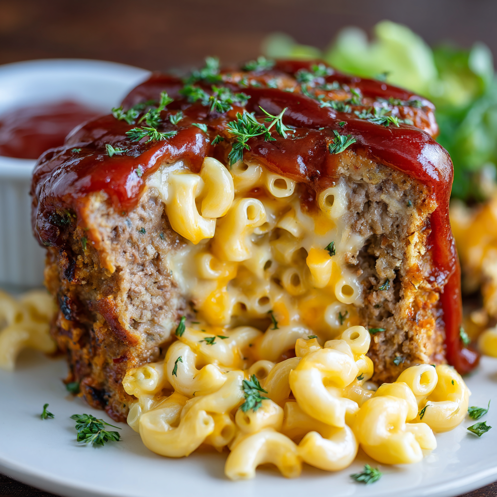 Mac and Cheese Stuffed Meatloaf