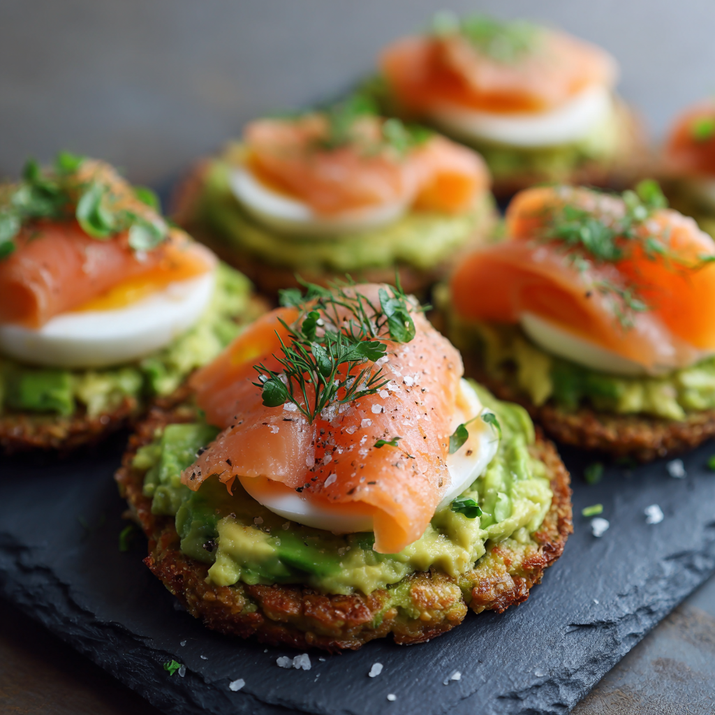 Smoked Salmon and Avocado Rice Cakes