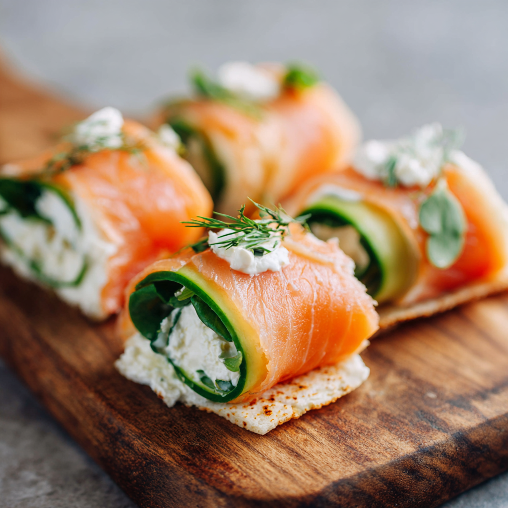 Smoked Salmon & Cream Cheese Roll-Ups