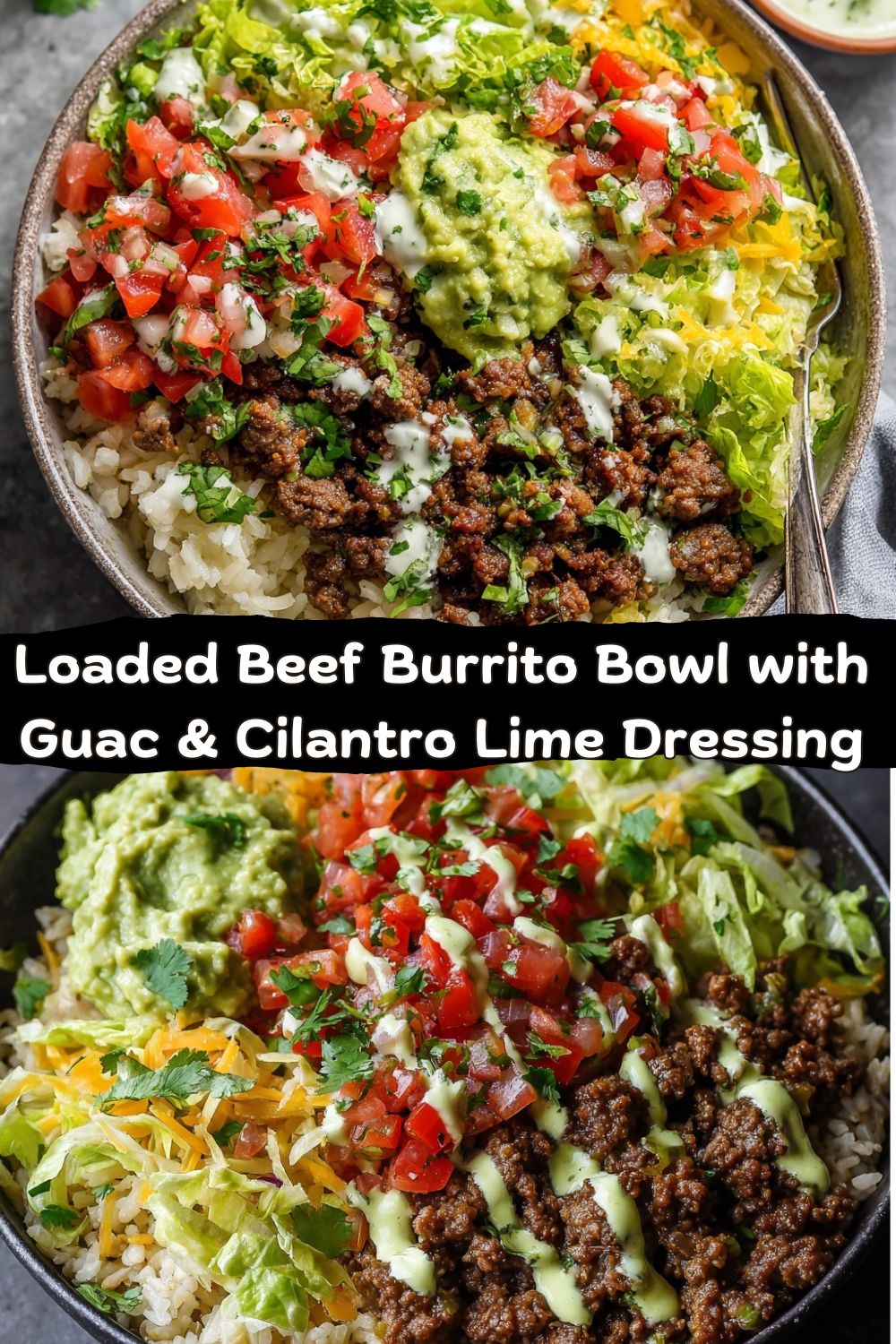 Loaded Beef Burrito Bowl with Guac