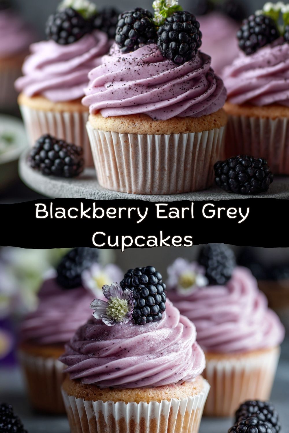 Blackberry Earl Grey Cupcakes
