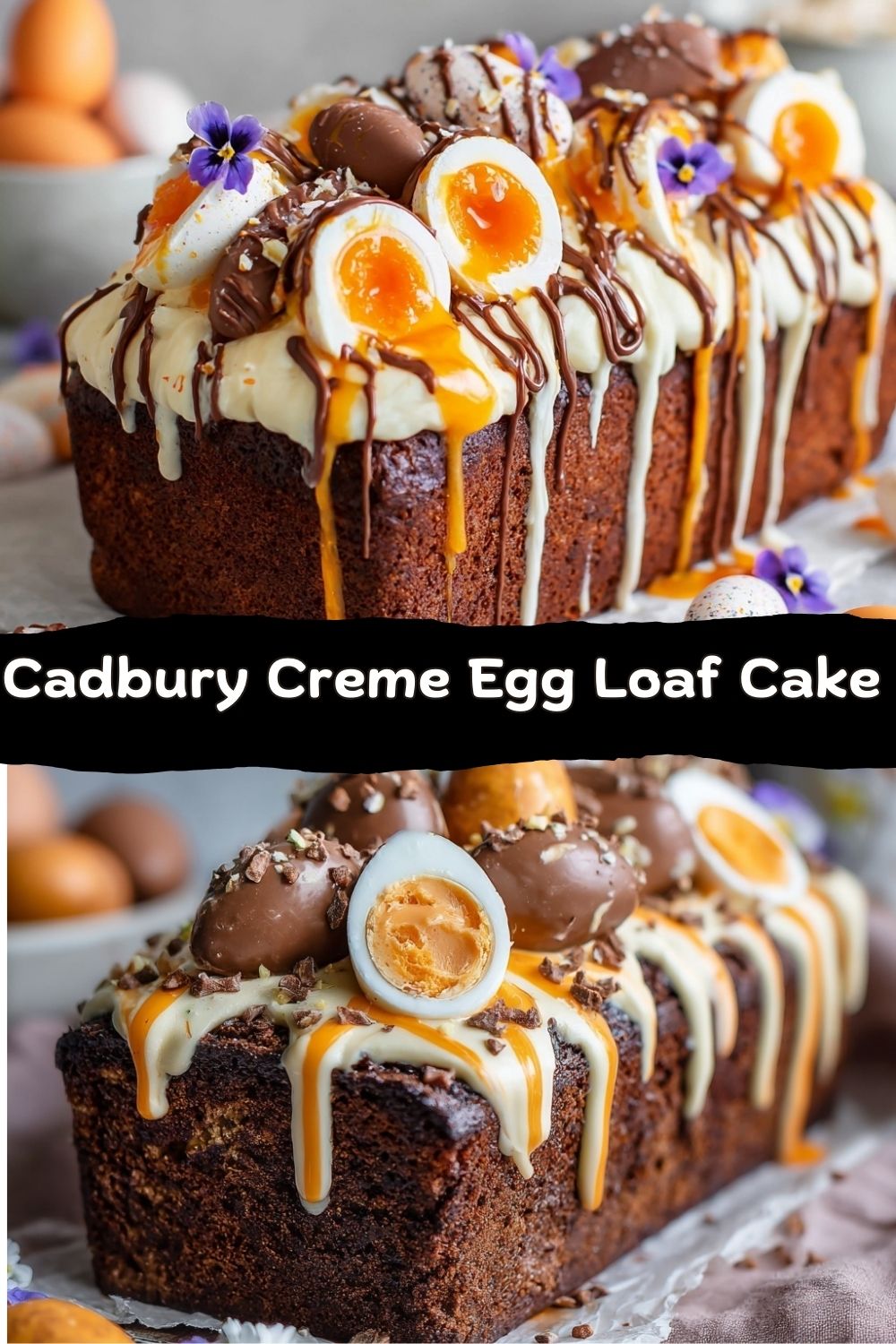 Decadent Cadbury Creme Egg Loaf Cake