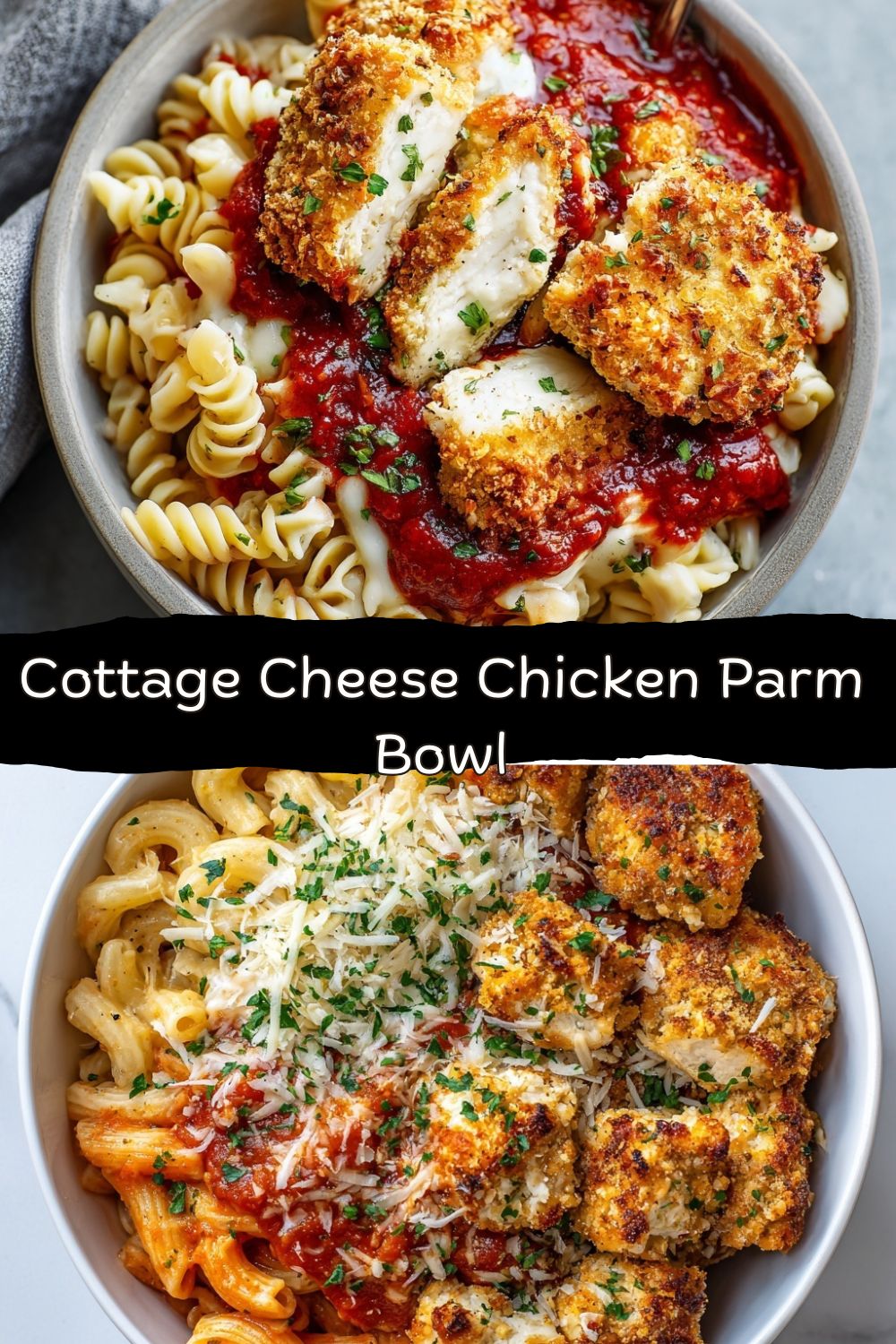 Cottage Cheese Chicken Parm Bowl