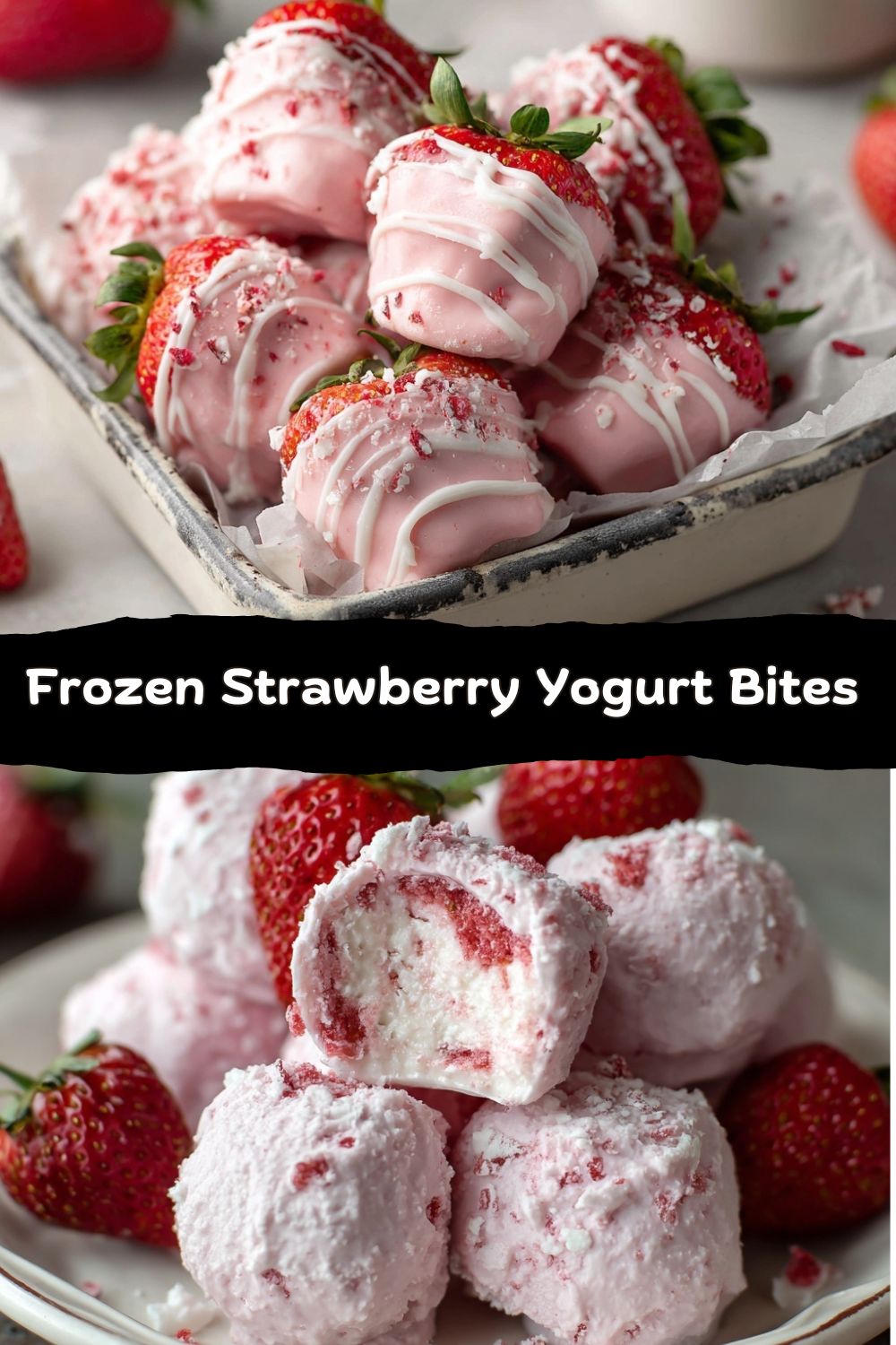 Frozen Strawberry Yogurt Bites