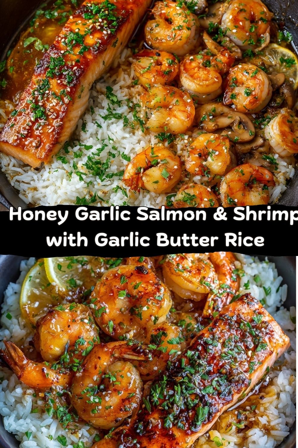 Honey Garlic Salmon and Shrimp