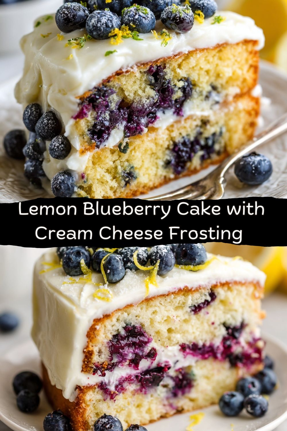 Lemon Blueberry Cake with Cream Cheese Frosting