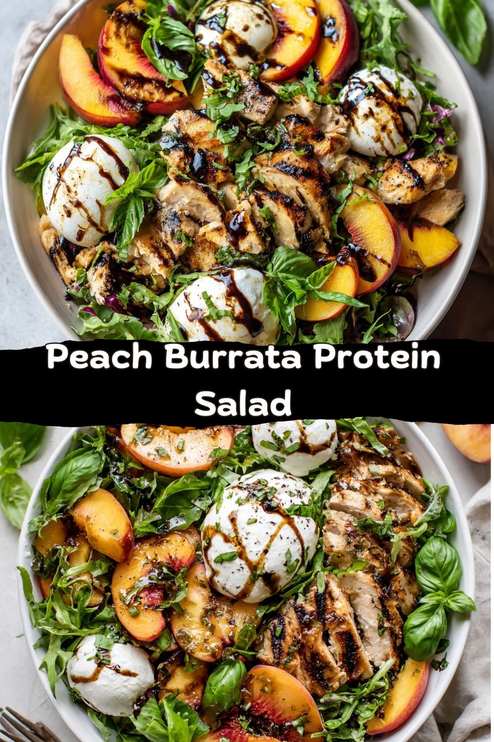 Peach Burrata Protein Salad