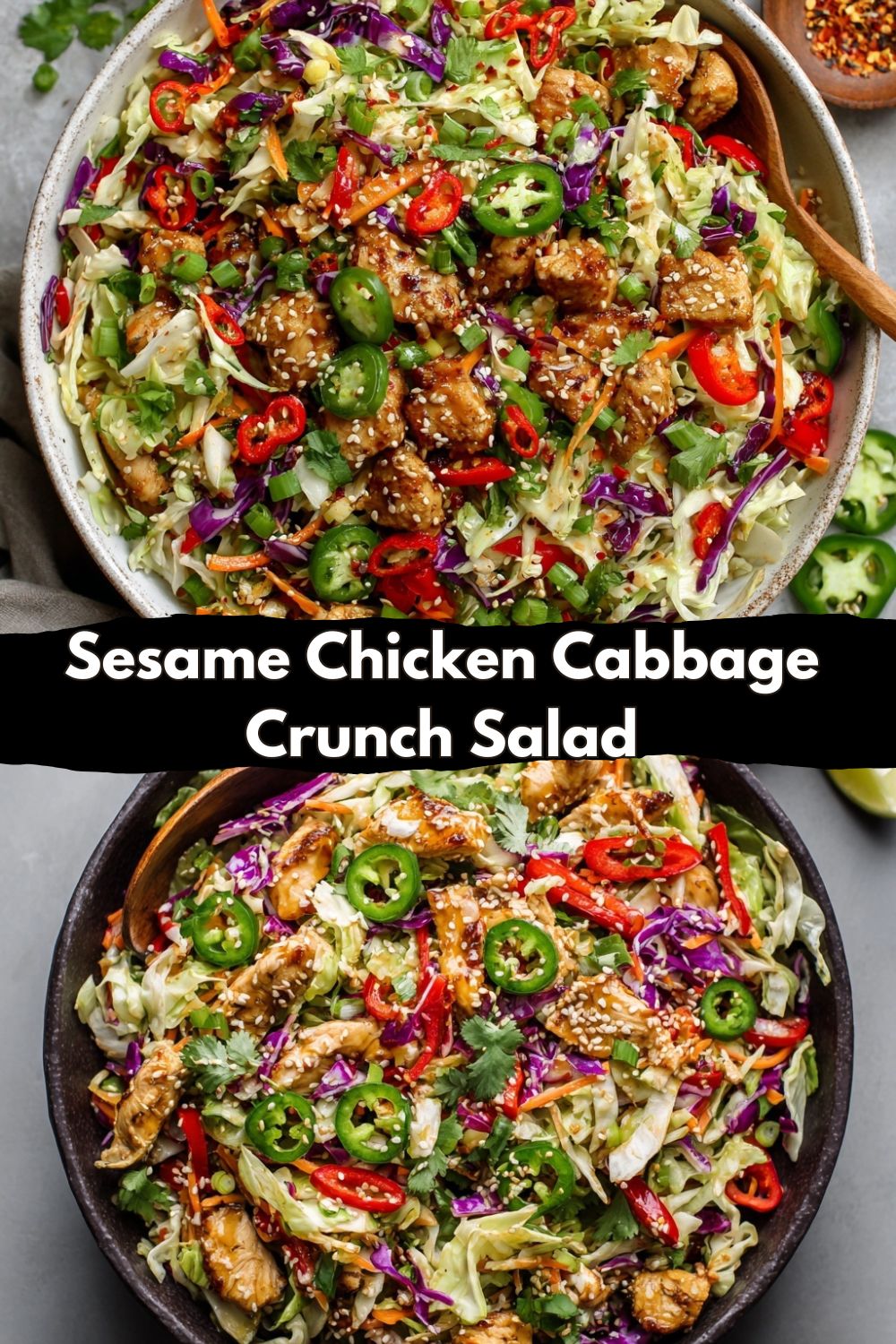 Sesame Chicken Cabbage Crunch Salad