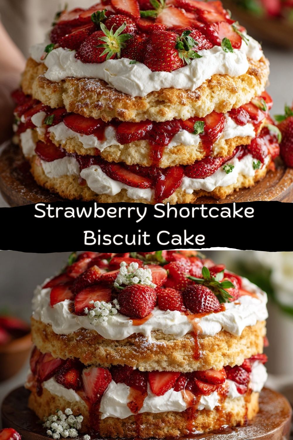 Strawberry Shortcake Biscuit Cake