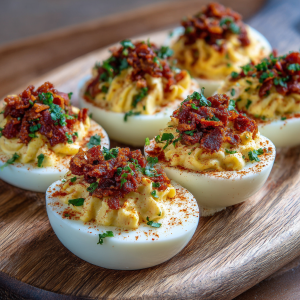 Smoked Paprika & Chorizo Deviled Eggs