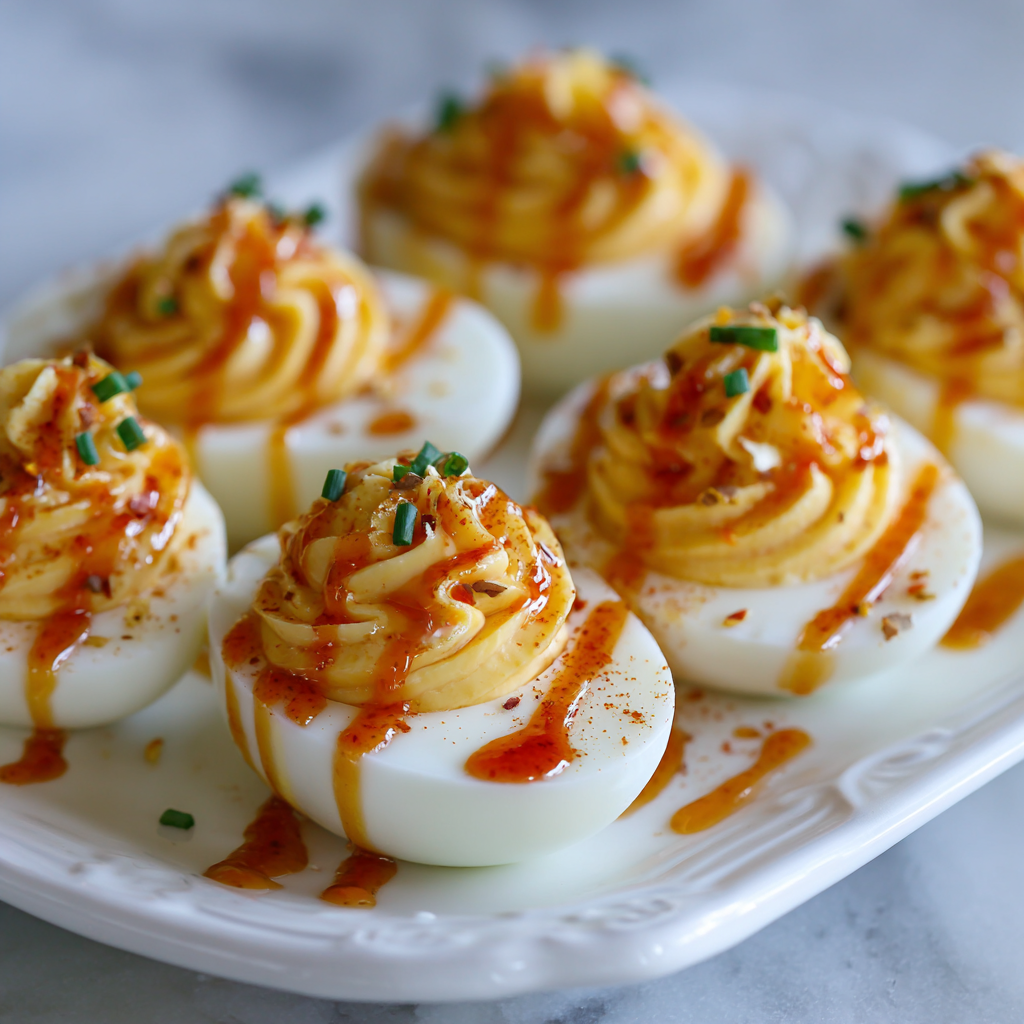 Honey Sriracha Deviled Eggs