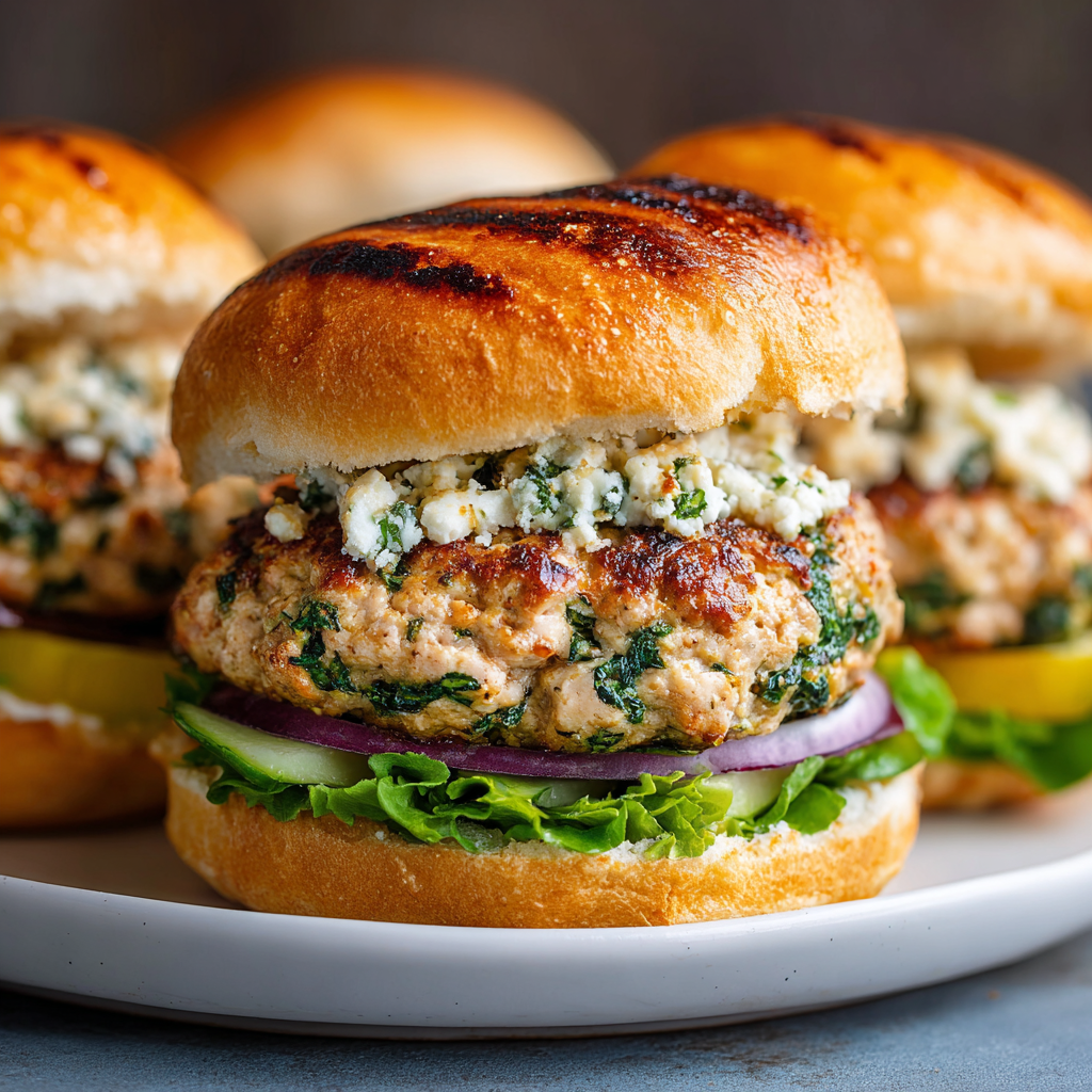 Spinach & Feta Turkey Burgers