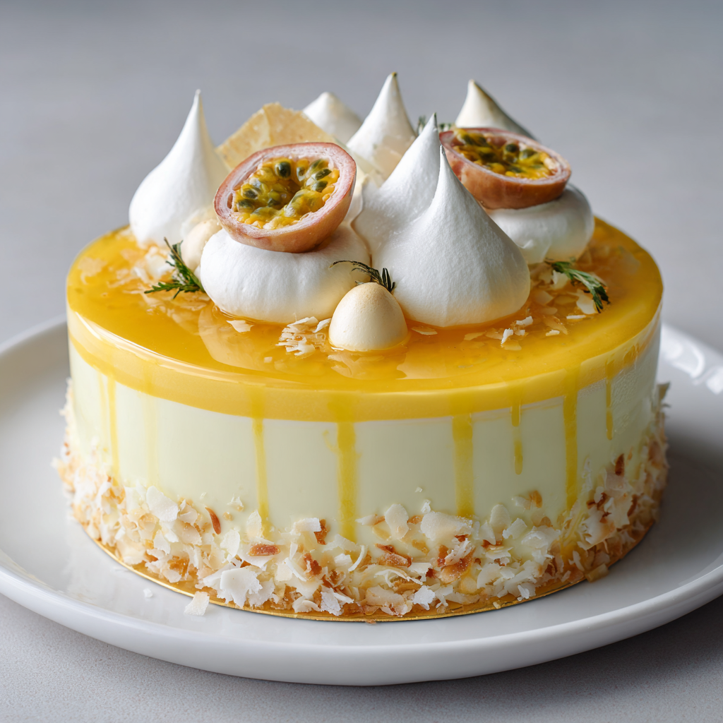 Tropical Coconut Passionfruit Entremet