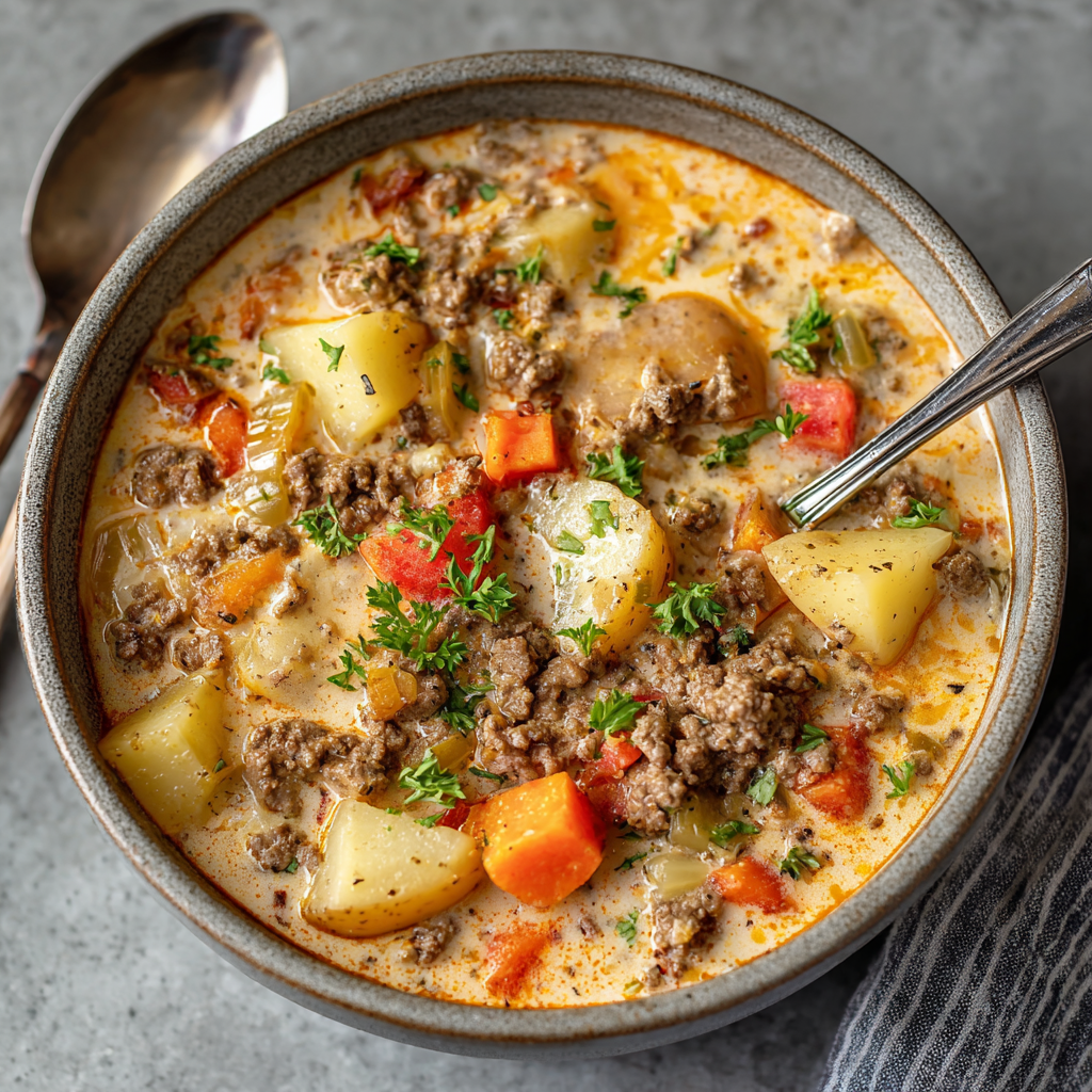 Hearty Hamburger Potato Soup