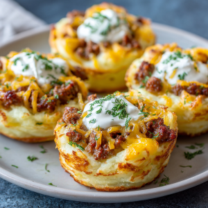 Stuffed Mashed Potato Nests