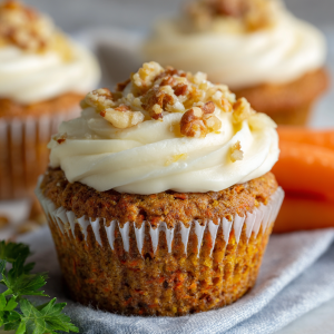 Carrot Cake Cupcakes with Cream Cheese Frosting