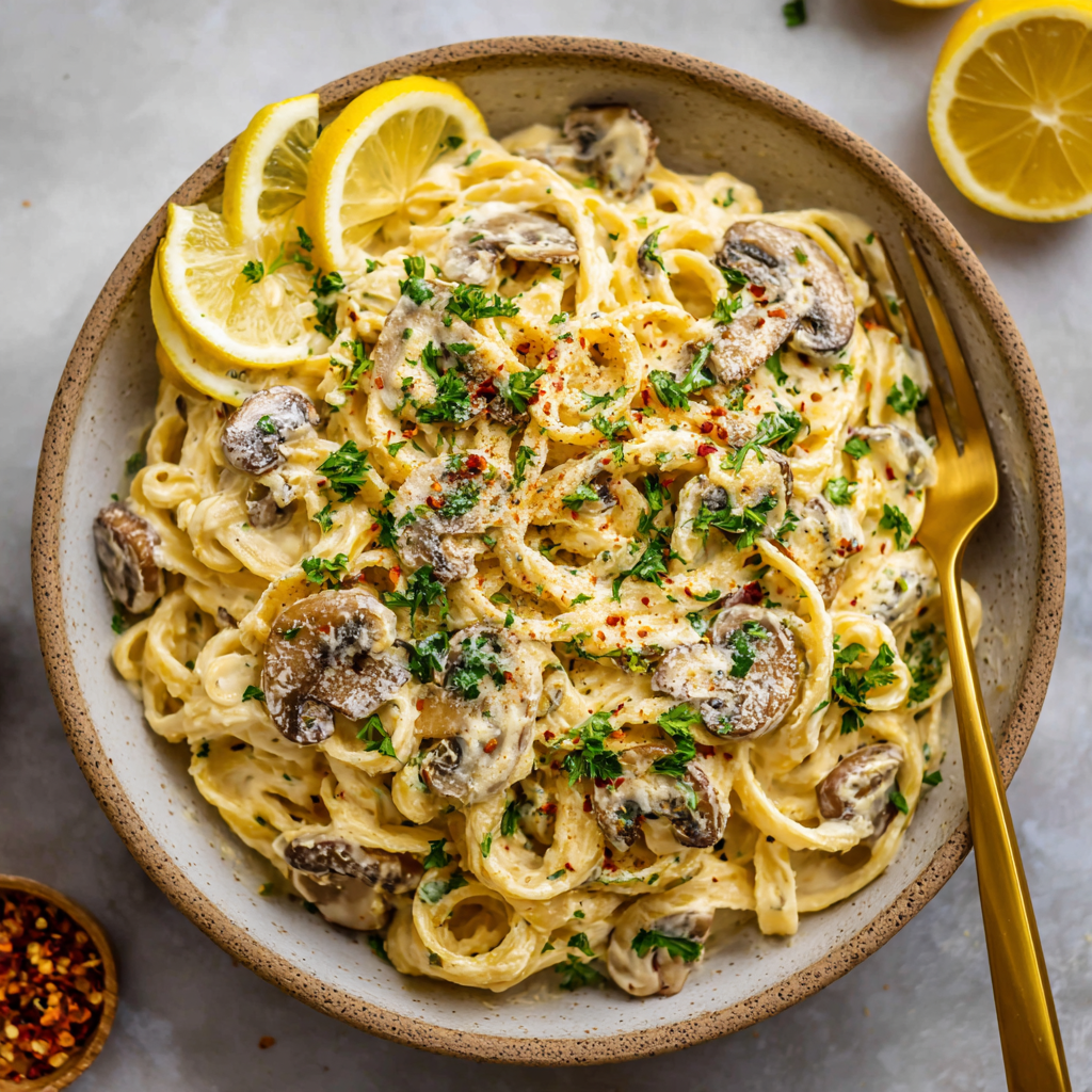 Creamy Cashew Alfredo Pasta