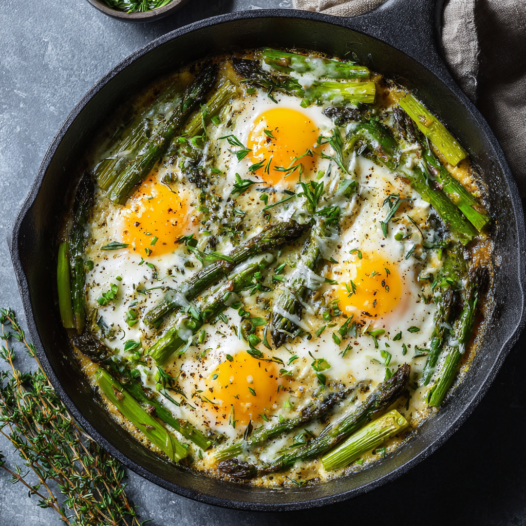Asparagus & Egg Skillet Bake