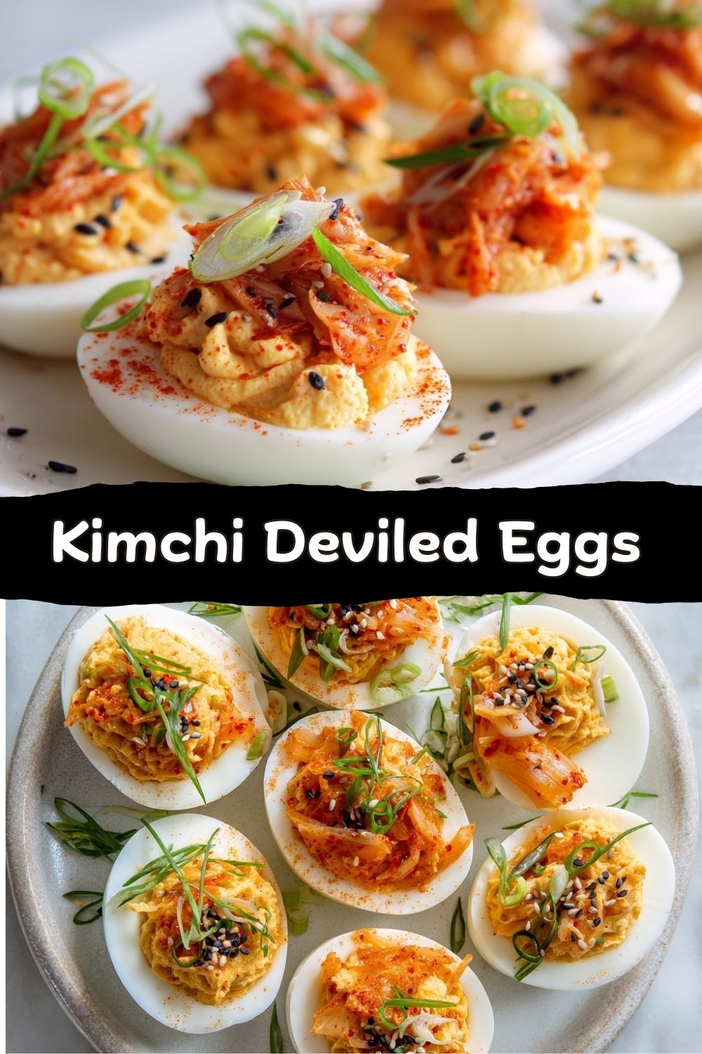Kimchi Deviled Eggs