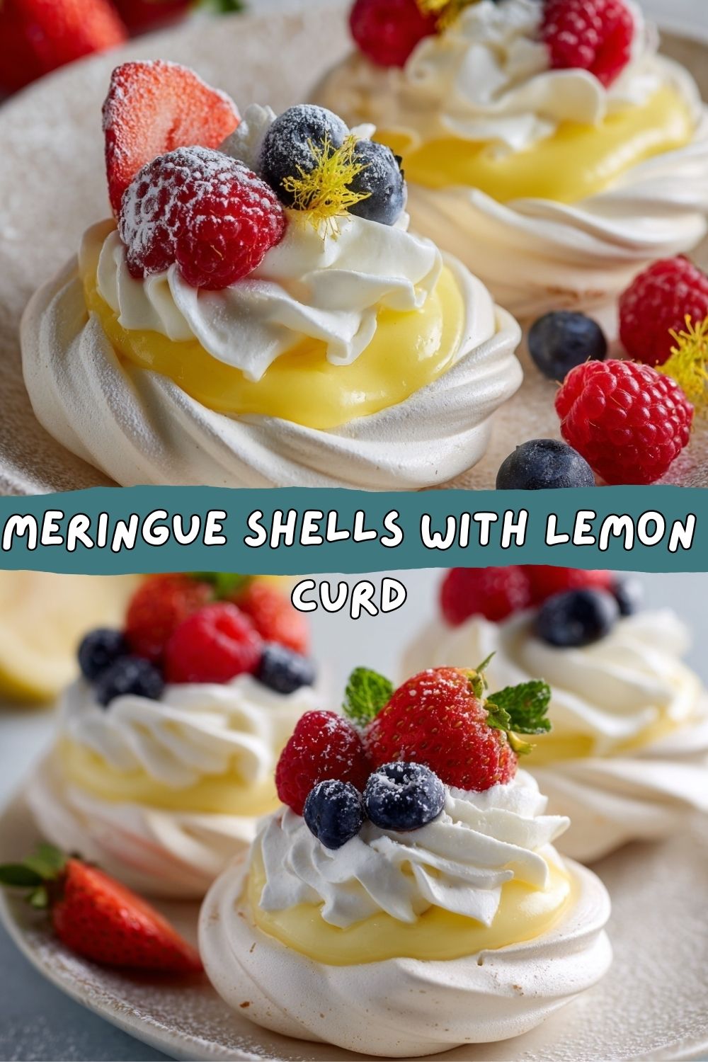Meringue Shells with Lemon Curd