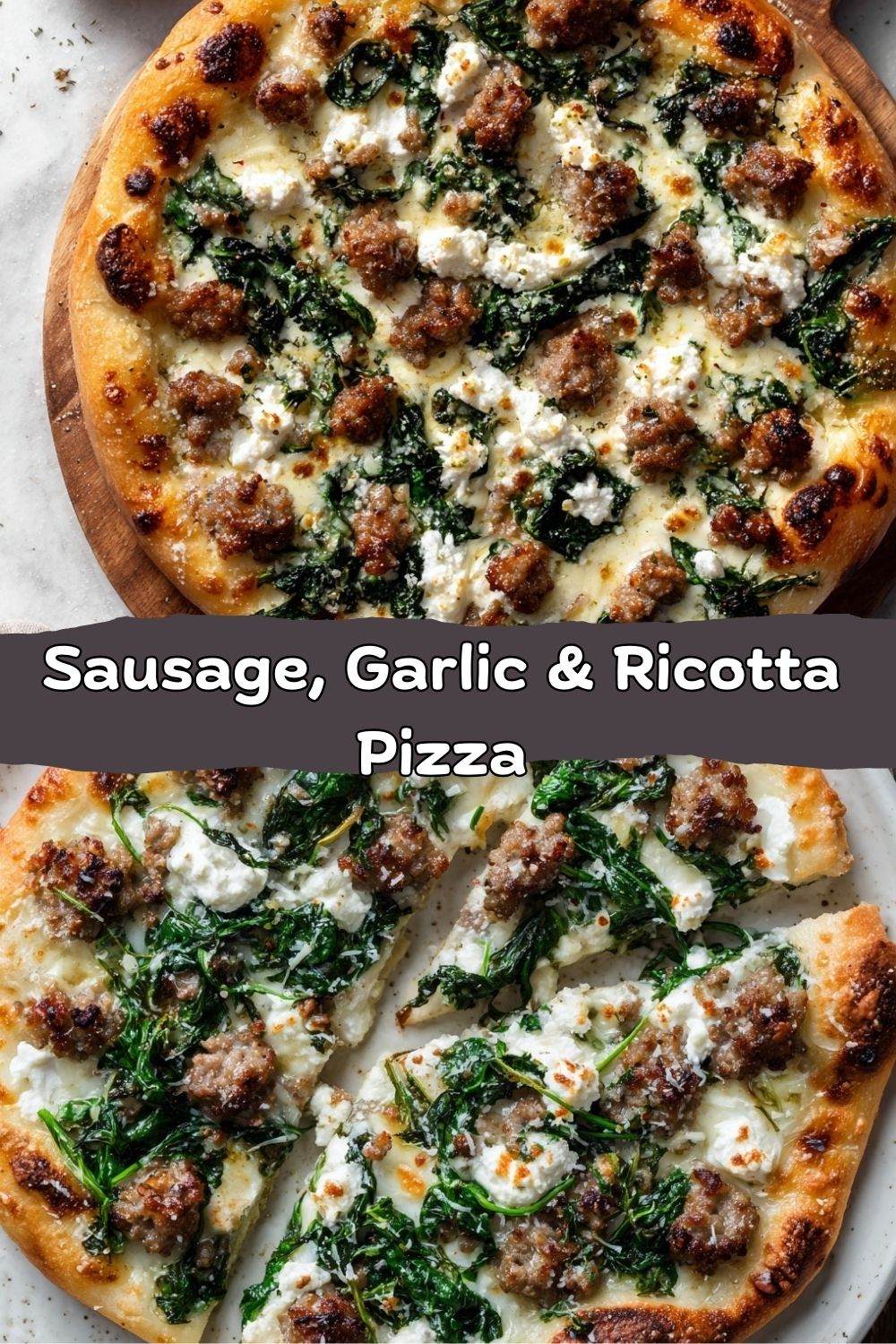 Sausage, Garlic & Ricotta Pizza