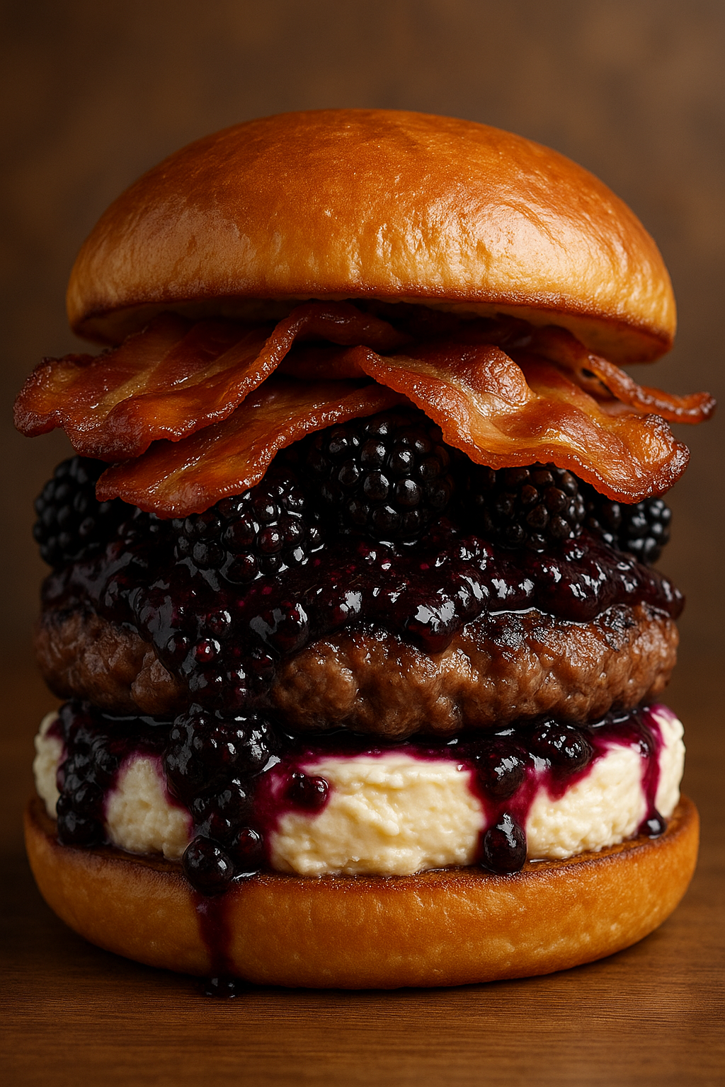 The Bacon Blackberry Cheesecake Burger

