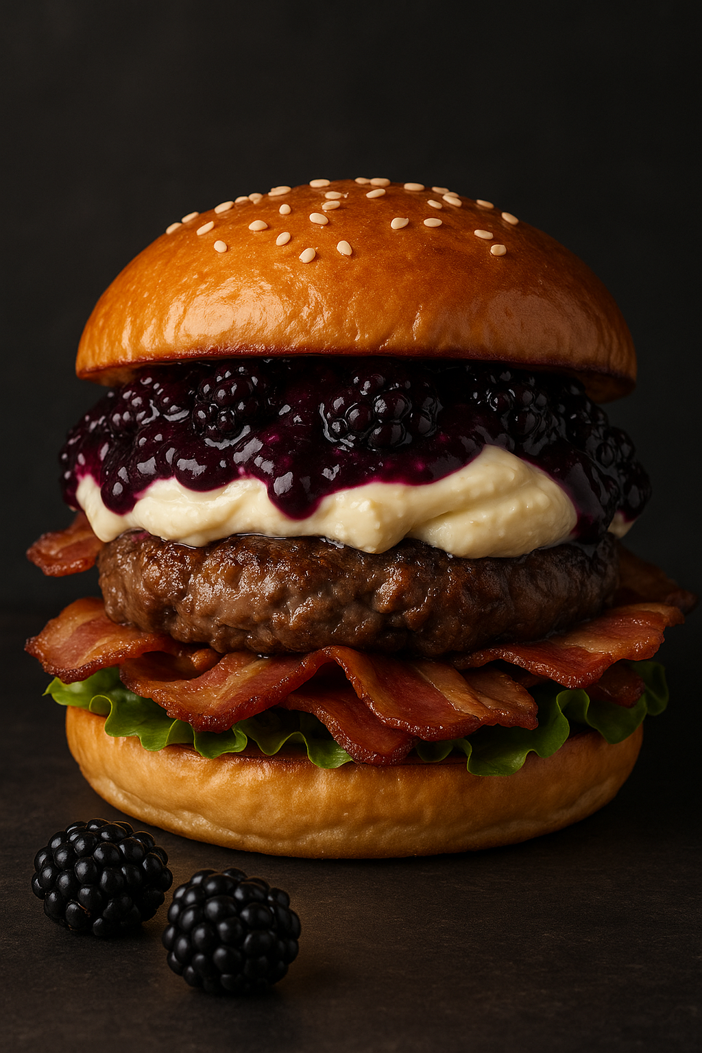 The Bacon Blackberry Cheesecake Burger
